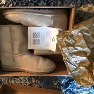 Ugg glitter gold boots